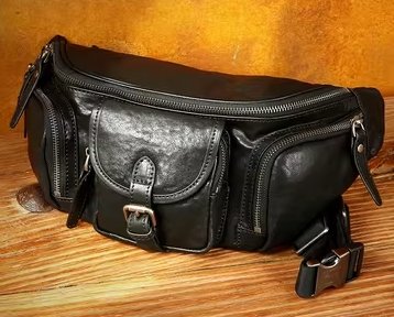 containers with  leather or recycled leather as the surface